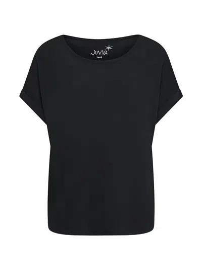 Juvia Rolled-sleeve T-shirt In Black