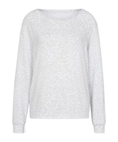 Juvia Round Neck Long Sleeve Pajamas In Gray