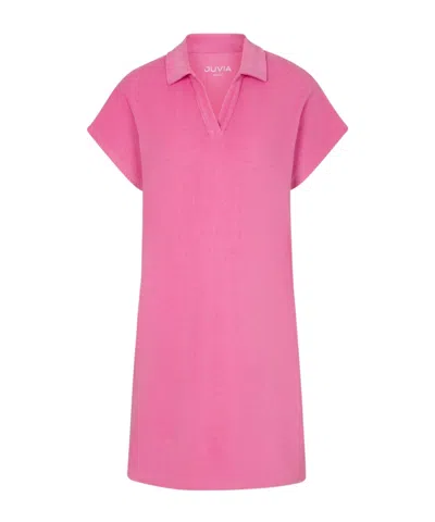 Juvia Short-sleeved Polo Dress In Pink