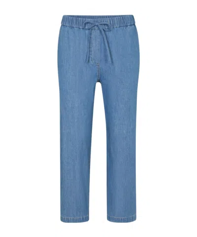 Juvia Soft Washed Denim Pants In Blue