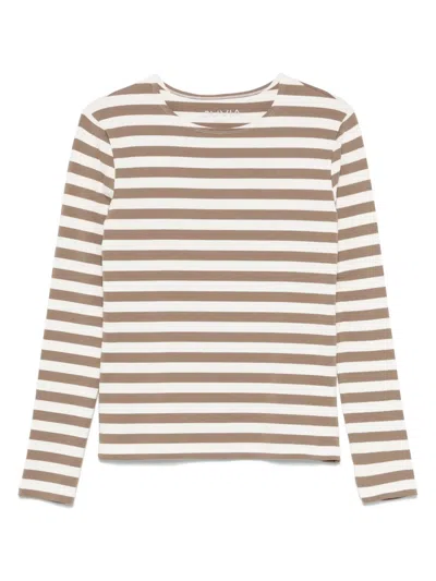Juvia Striped Long Sleeve T-shirt In Brown