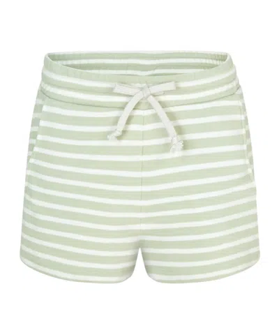 Juvia Striped Pattern Shorts In Green