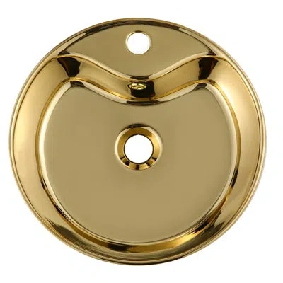 Juvia Thea Vitreous China Circular Vessel Bathroom Sink In Gold