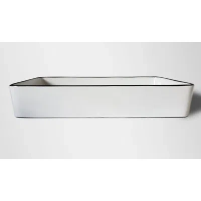 Juvia White Vitreous China Rectangular Vessel Bathroom Sink
