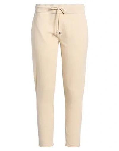 Juvia Woman Pants Beige Size M Cotton, Polyester In Gray