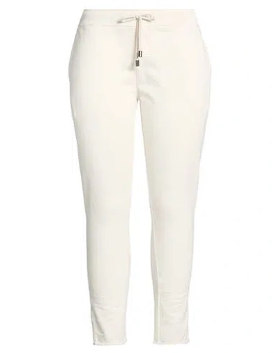 Juvia Woman Pants Cream Size Xl Cotton, Polyester In White