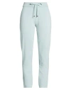 Juvia Woman Pants Light Green Size S Cotton, Polyester In Blue