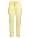 Juvia Woman Pants Yellow Size L Cotton, Polyester