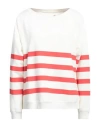 Juvia Woman Sweatshirt Cream Size M Cotton, Polyester In White