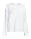 Juvia Woman Sweatshirt Ivory Size S Cotton, Polyester In White