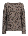 Juvia Woman Sweatshirt Khaki Size M Cotton, Polyester In Beige