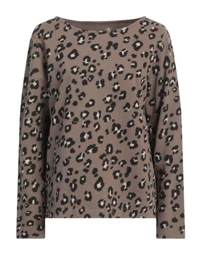 Juvia Woman Sweatshirt Khaki Size M Cotton, Polyester In Beige