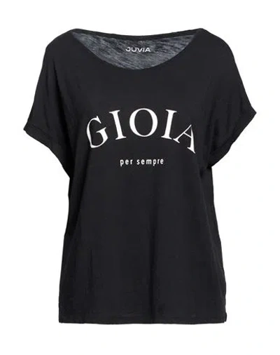 Juvia Woman T-shirt Black Size Xl Cotton, Viscose