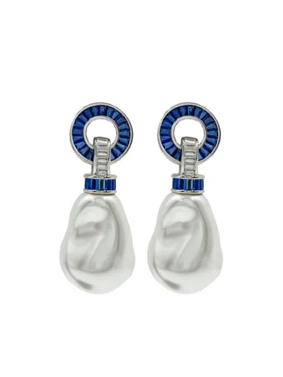 Juwelina Paris Baroque Pearl Drop Earrings In 蓝色