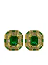 Juwelina Paris Byzantine Octagon Stud Earrings In 绿色