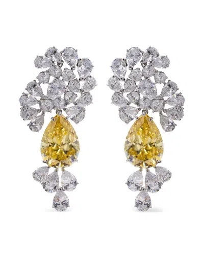 Juwelina Paris Coeur De Fleur Earrings In Yellow