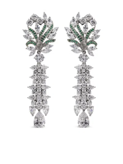 Juwelina Paris Diva Earrings In Silver