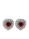 Juwelina Paris Ember Ruby Stud Earrings In 红色