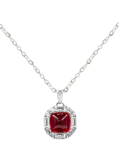 Juwelina Paris Sugarloaf Ruby Necklace In 红色