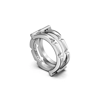 Juzzle Jewelry Women's Inner Voice Sterling Silver Puzzle Ring