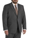 Jv Reflex Big & Tall Micro Grid Suit Jacket In Charcoal