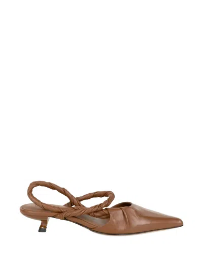 Jvam Twisted-strap Pointed-toe Pumps In Brown