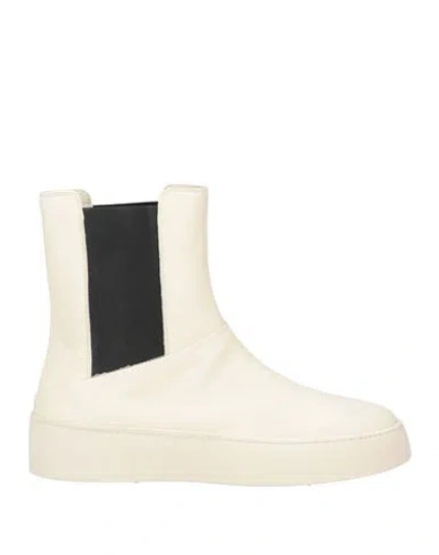 Jvam Woman Ankle Boots Off White Size 9 Leather