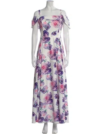Pre-owned Jvn By Jovani Floral Print Long Dress In Multi