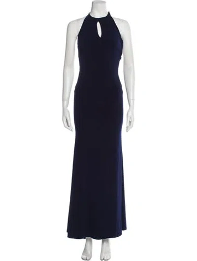 Pre-owned Jvn By Jovani Halterneck Long Dress In Blue