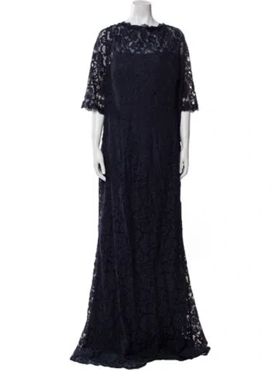Pre-owned Jvn By Jovani Lace Long Dress In Blue