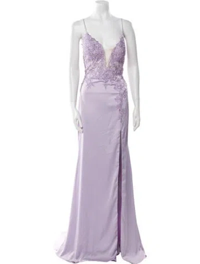 Pre-owned Jvn By Jovani Square Neckline Long Dress W/ Tags In Purple