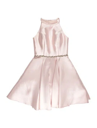 Pre-owned Jvn By Jovani Square Neckline Mini Dress In Pink