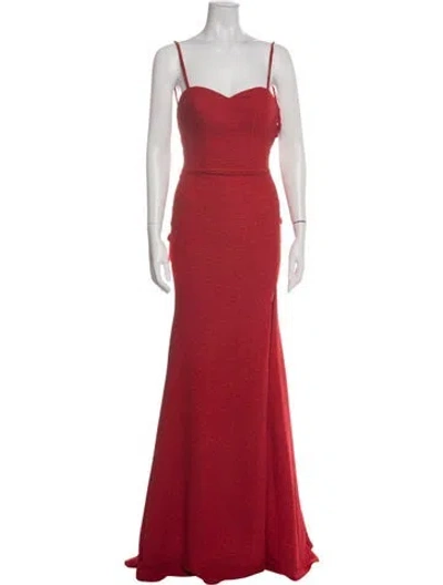 Pre-owned Jvn By Jovani Strapless Long Dress W/ Tags In Red