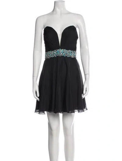 Pre-owned Jvn By Jovani Strapless Mini Dress W/ Tags In Black