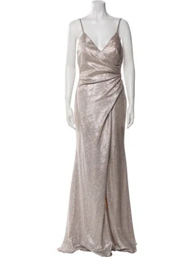 Pre-owned Jvn By Jovani V-neck Long Dress