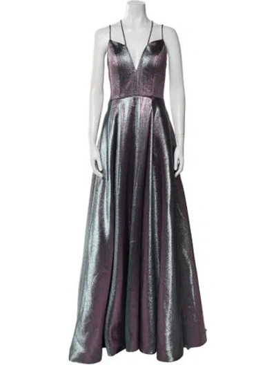 Pre-owned Jvn By Jovani V-neck Long Dress