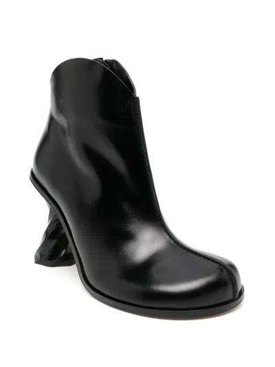 Jw Anderson 100mm Twisted-heel Boots In Black