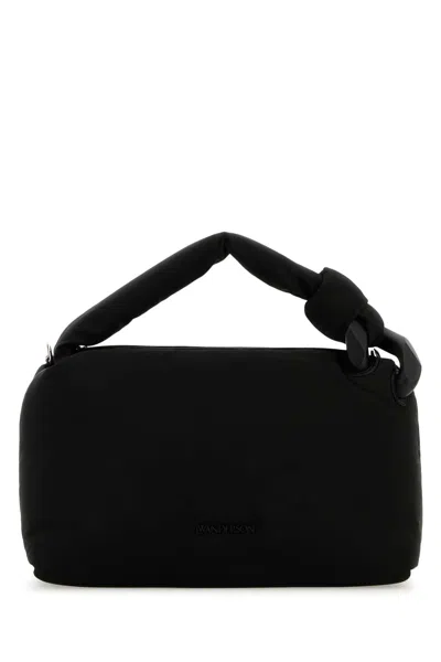 Jw Anderson 36 X 24 X 10 Cm Puff Quilted Fabric Handbag With Adjustable Shoulder Strap In Black
