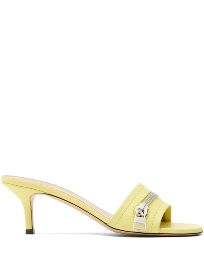 Jw Anderson 55mm Leather Heel Sandals In Yellow