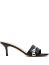 Jw Anderson Black Leather Biker Heeled Sandals In Black