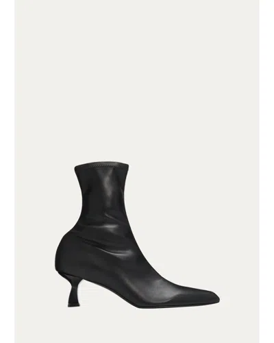 Jw Anderson 60mm Stretch Leather Booties In Black