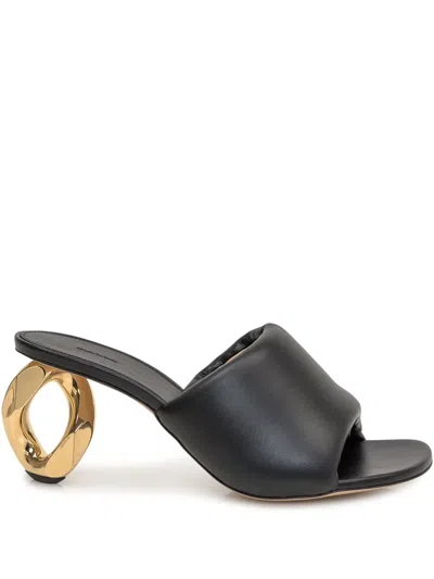 Jw Anderson 69mm Chain Heel Sandals In Black