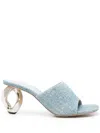 Jw Anderson Blue Chain Heel Mules In Blue