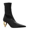Jw Anderson J. W.anderson Pointed Chain Booties With Statement Heel 7 Cm In Black