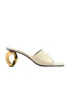 Jw Anderson Leather Chain-heel Slide Sandals In Nude