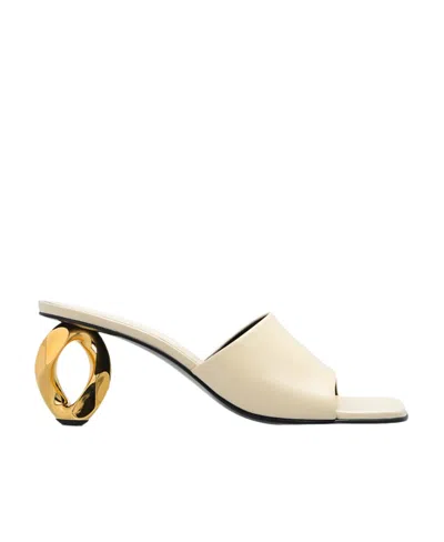 JW ANDERSON 75MM CHAIN-LINK LEATHER MULES