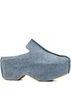 Jw Anderson 75mm Platform Clogs In Blue