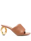 Jw Anderson J. W. Anderson Chain Heel Open Mule Gold Chain In Brown
