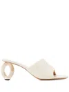Jw Anderson 80mm Chain-heel Leather Mules In White