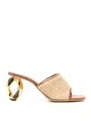 Jw Anderson Raffia Chain-heel Mule Sandals In Beige